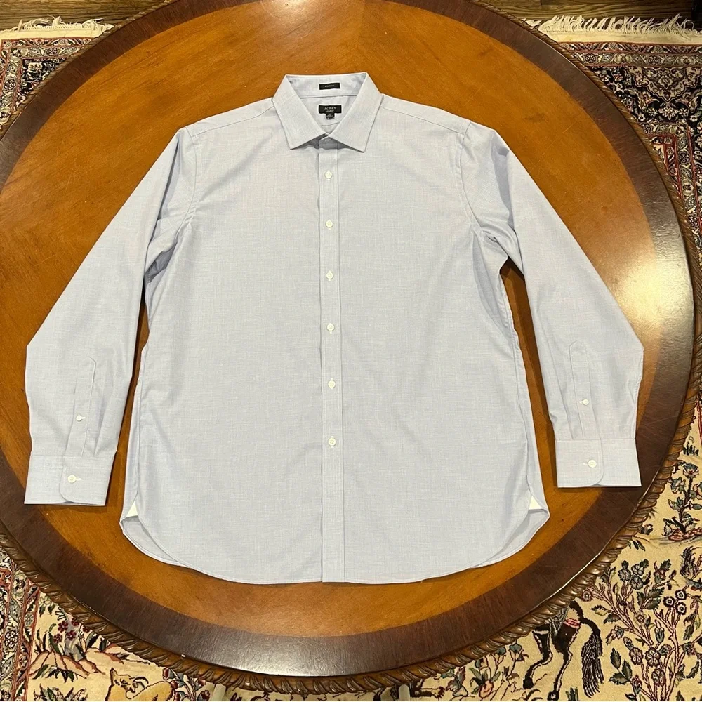 NEW J.Crew Men's Ludlow Stretch Cotton Dress Shirt Fairweather Blue 17.5/36‎